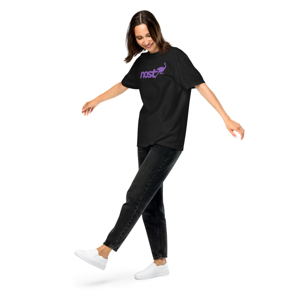 nostr t-shirt - nostrich - lifestyle casual outfit - black