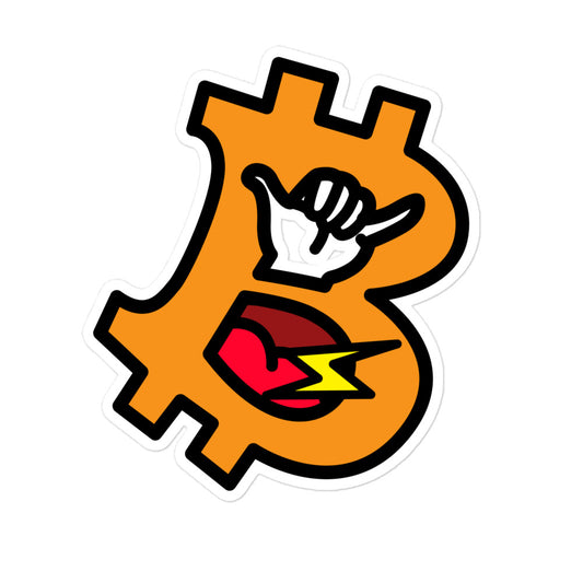 nostr sticker - nostr zap sats - front view large