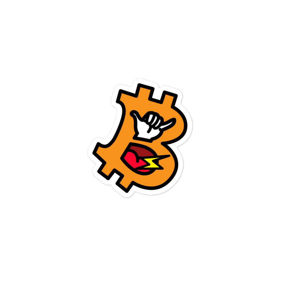 nostr sticker - nostr zap sats - front view - small