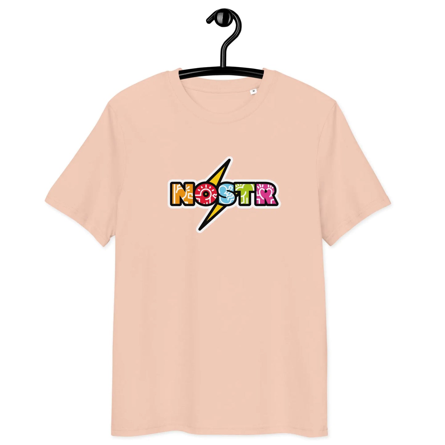 Nostr T-Shirt – Zap Sats | Store of Value — on hanger - pink color shirt