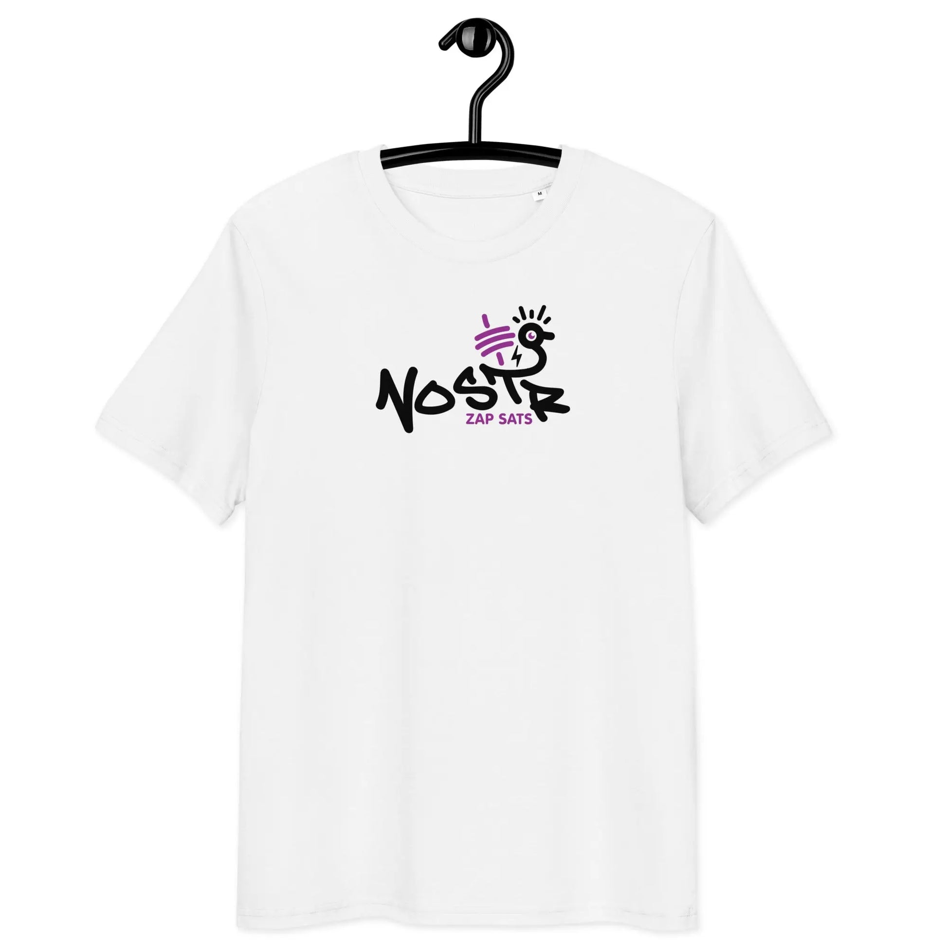 T-Shirt – Nostr Zap Sats — front view — white