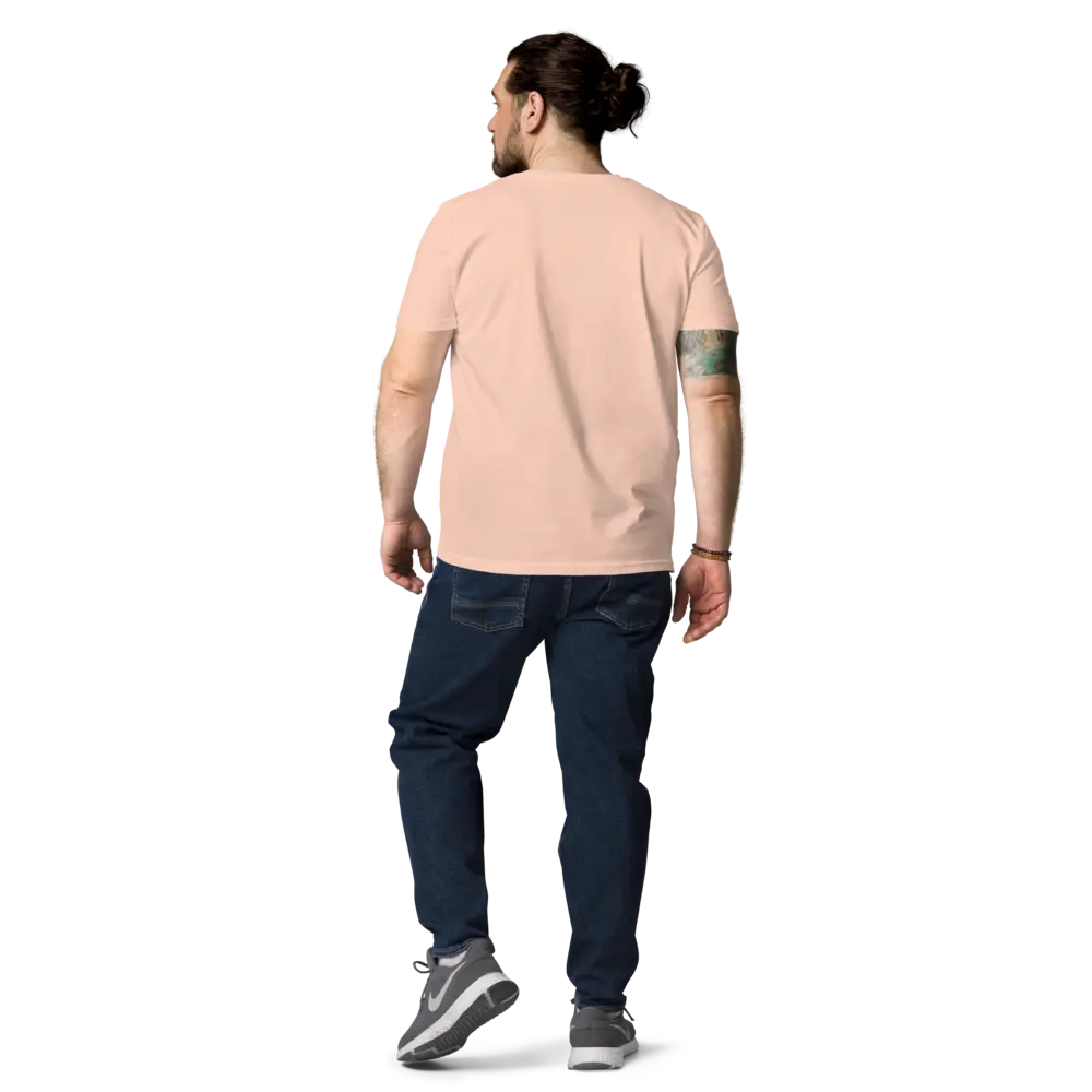 Nostr T-Shirt – Zap Sats | Store of Value — worn on male model - back view