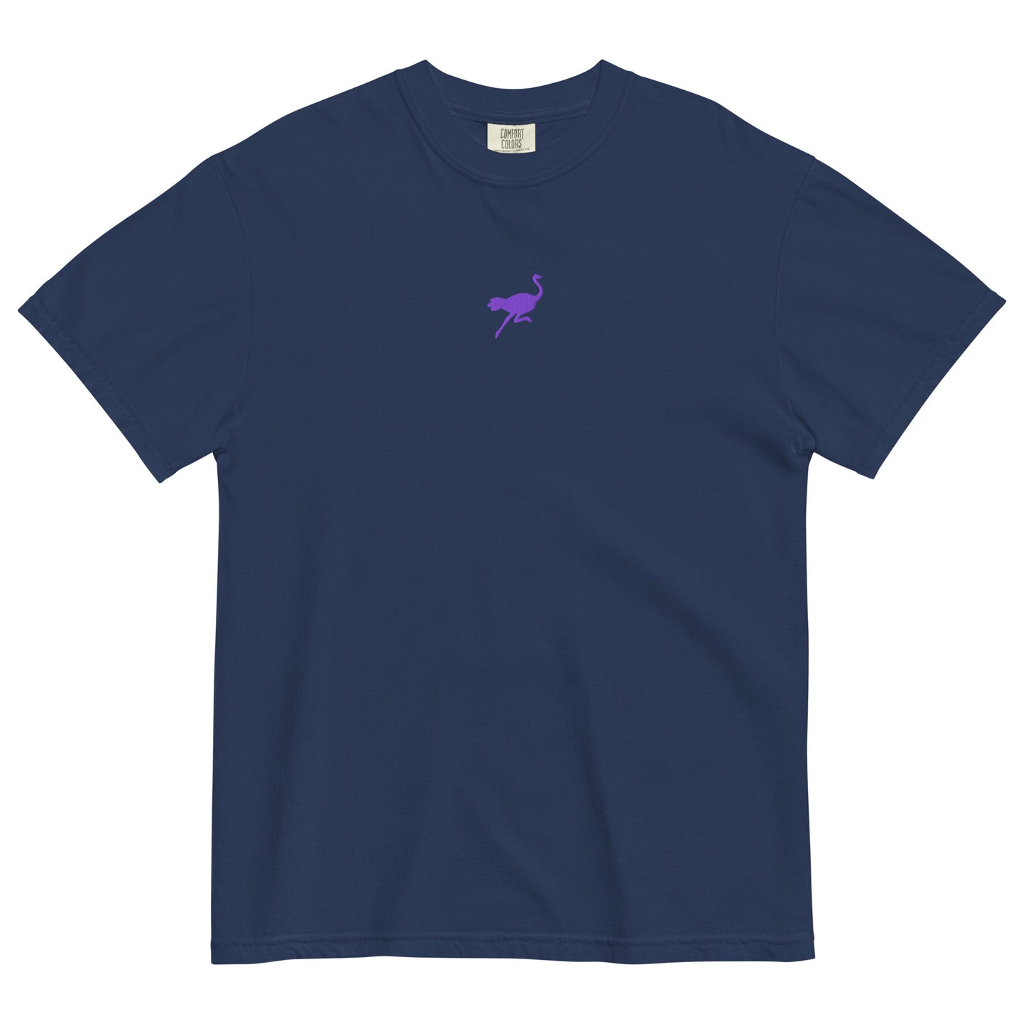 nostrich nostr t-shirt small logo front view navy