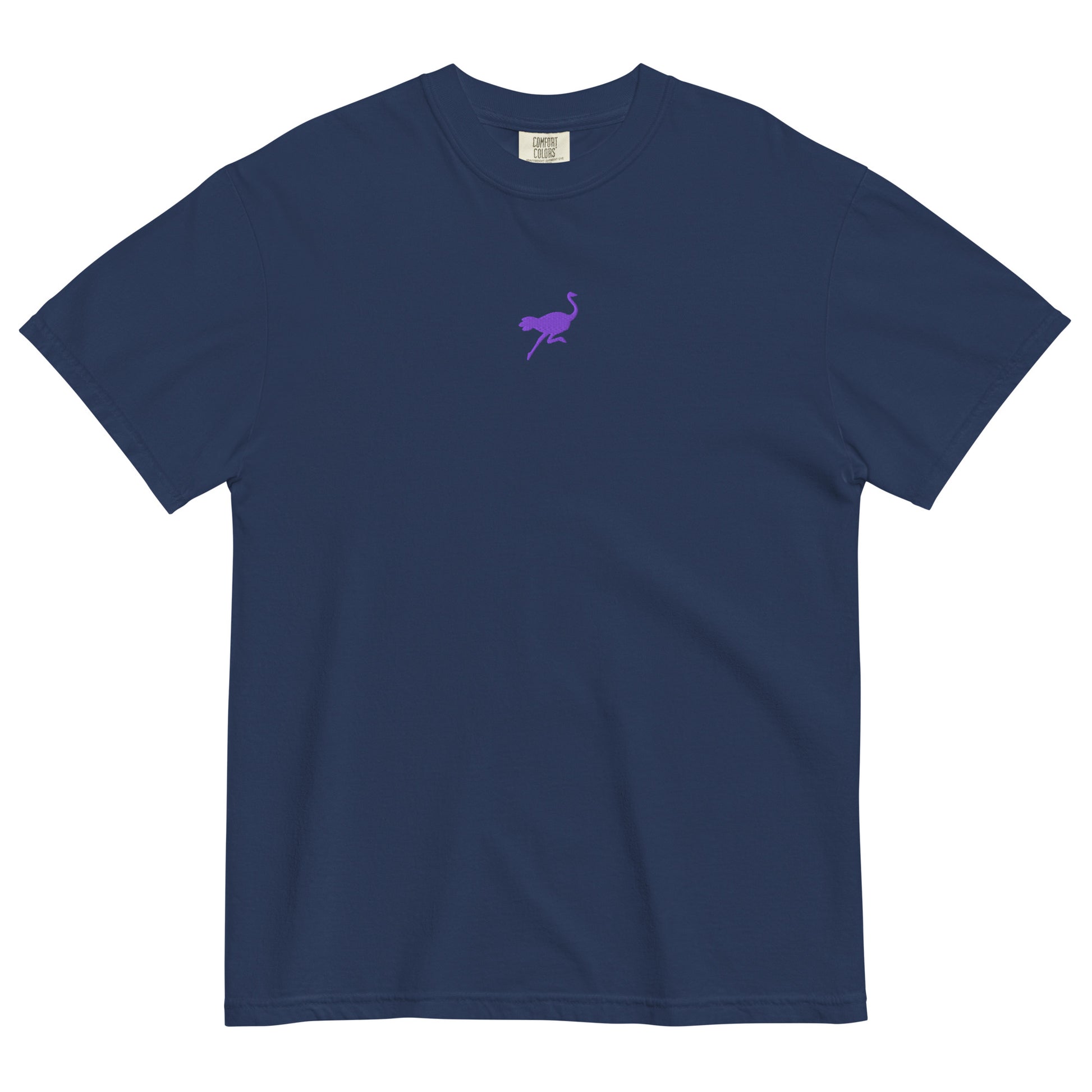 nostrich nostr t-shirt small logo front view navy