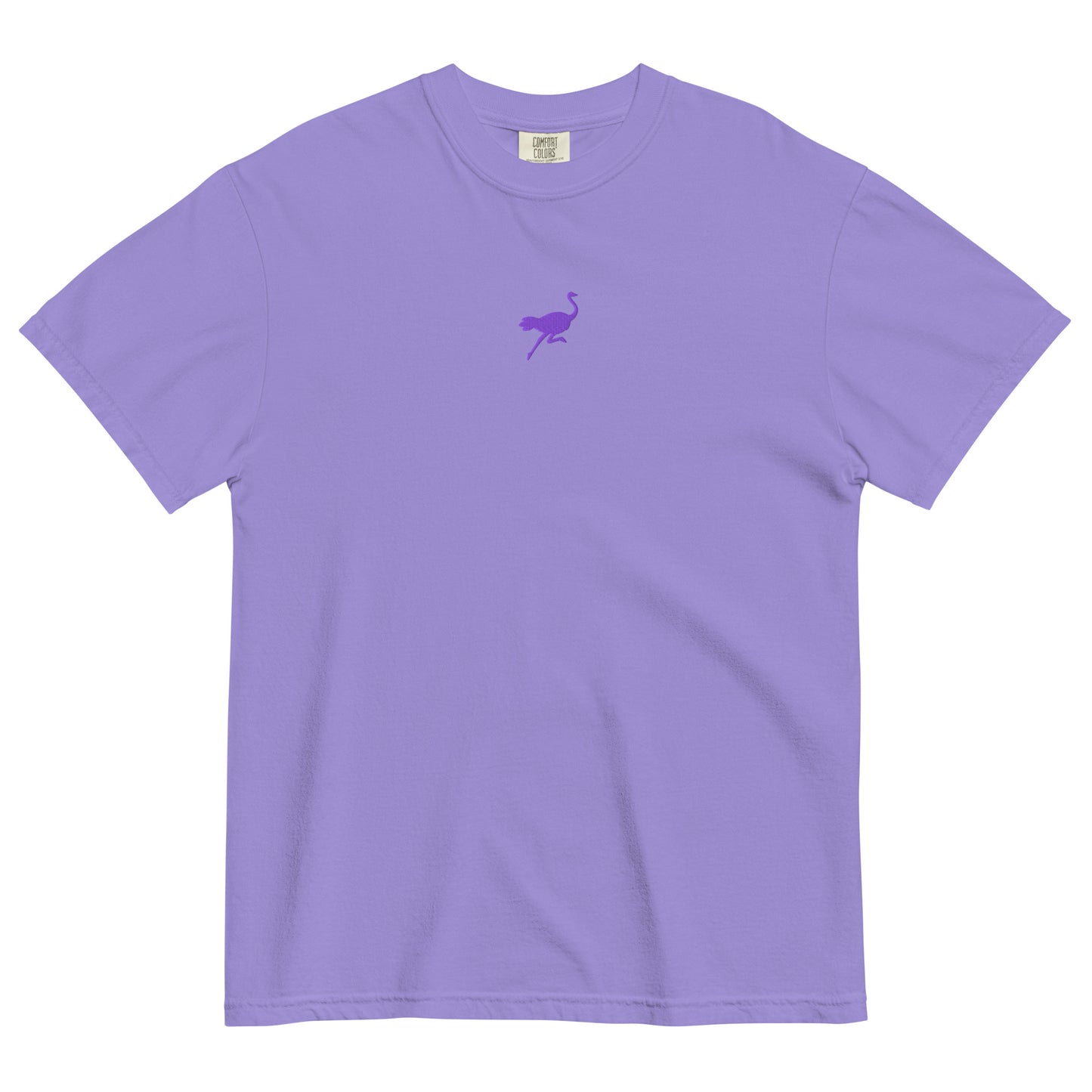 nostrich nostr t-shirt small logo front view violet