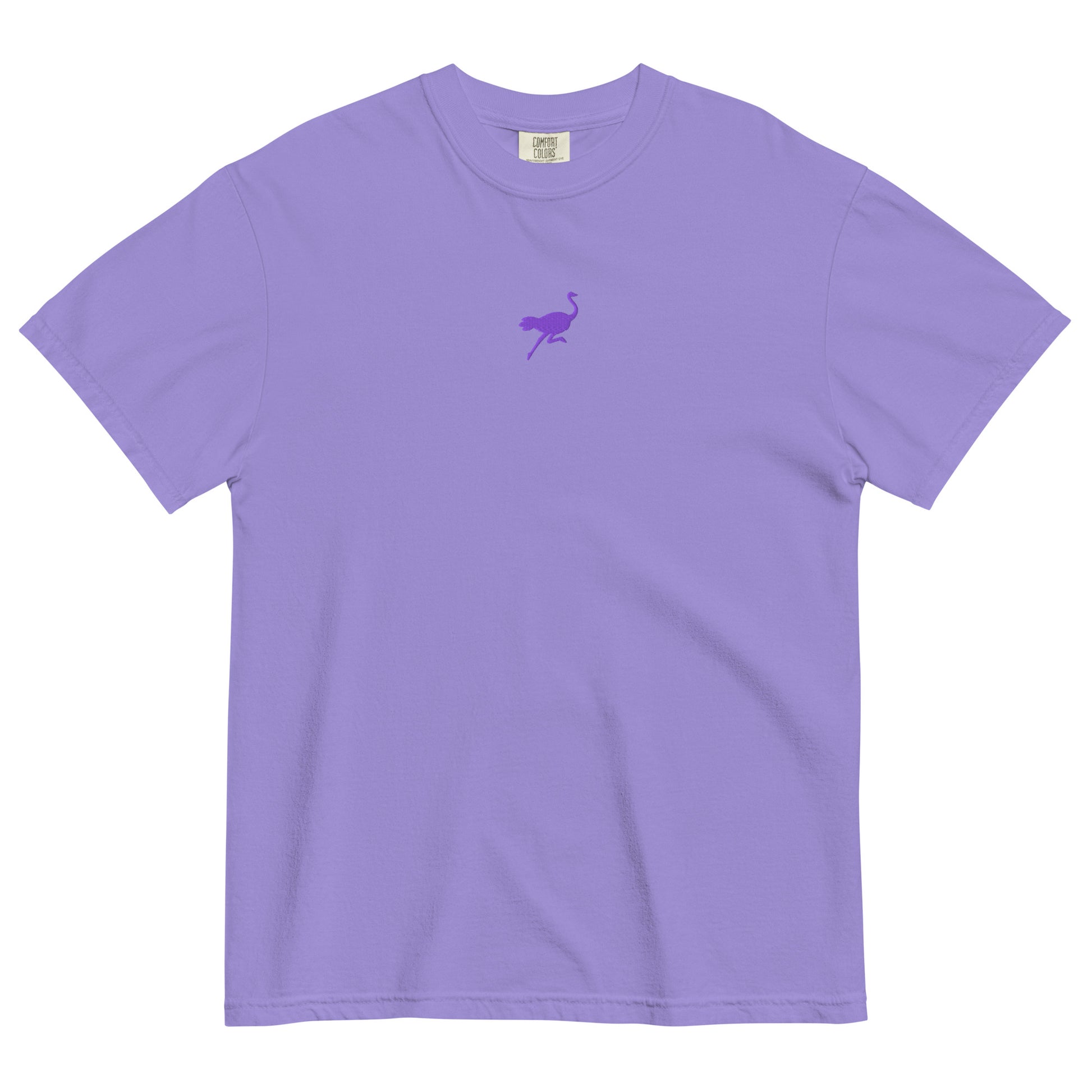 nostrich nostr t-shirt small logo front view violet