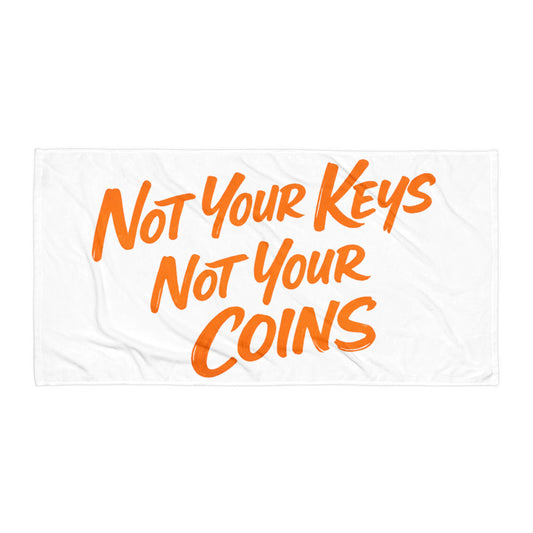 bitcoin beach towel - not your keys - front view