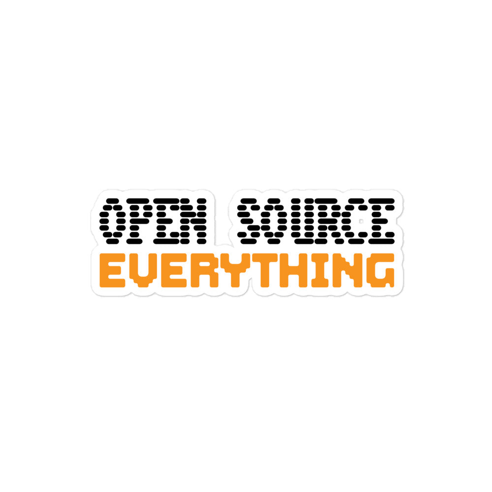 bitcoin sticker - open source everything - front view medium