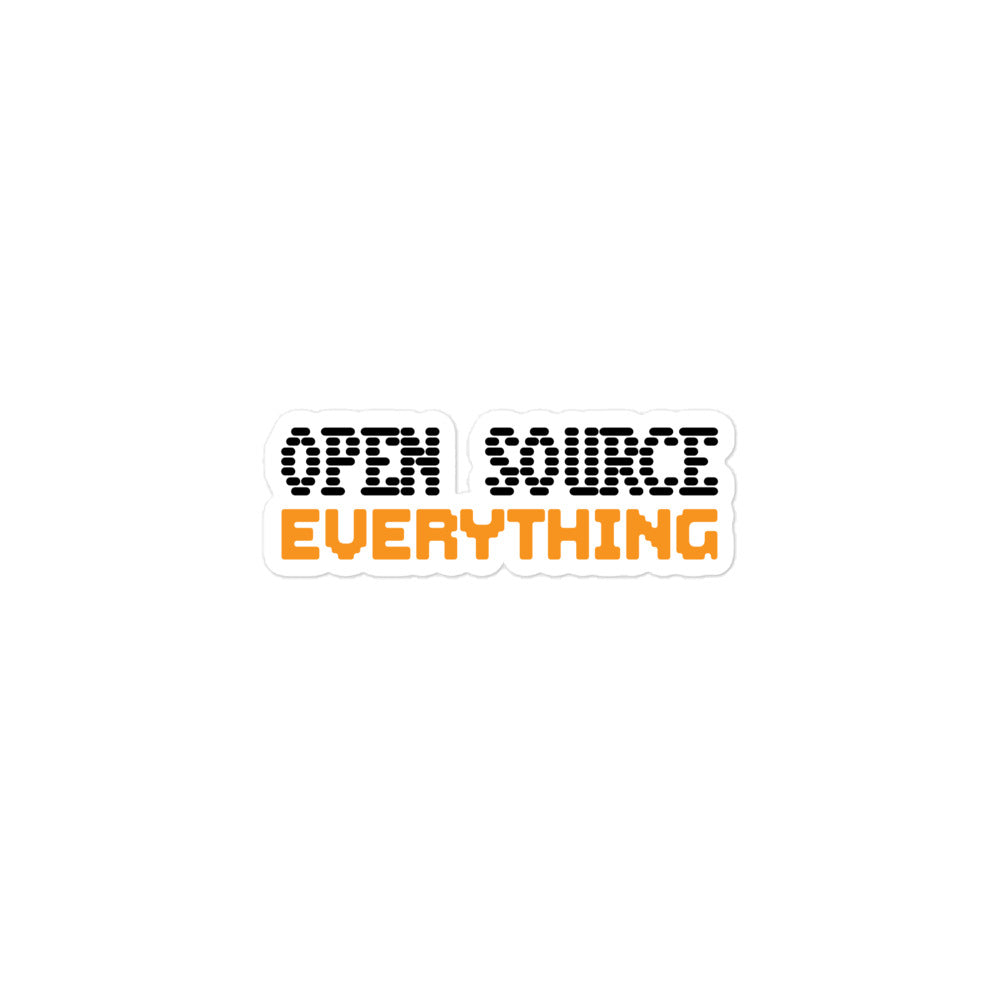 bitcoin sticker - open source everything - front view small