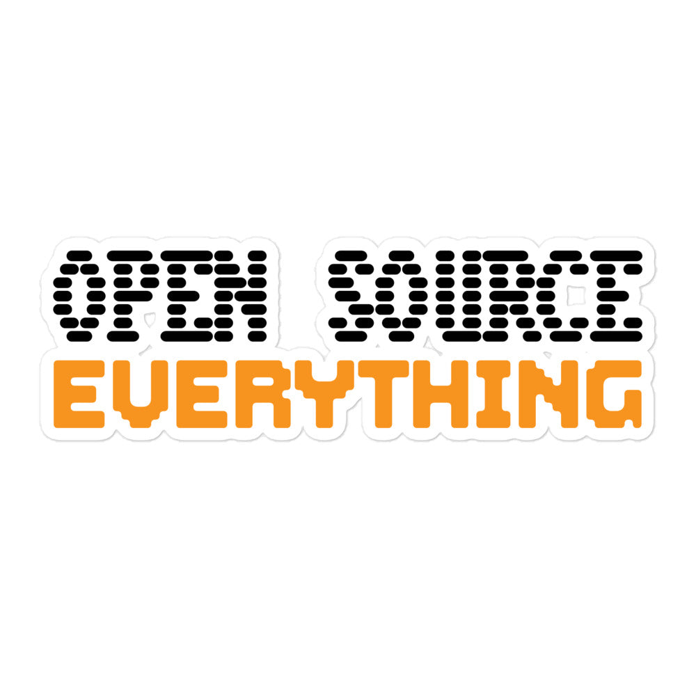 bitcoin sticker - open source everything - front view