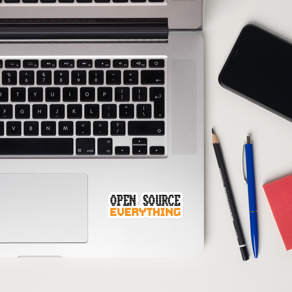 bitcoin sticker - open source everything - laptop view small