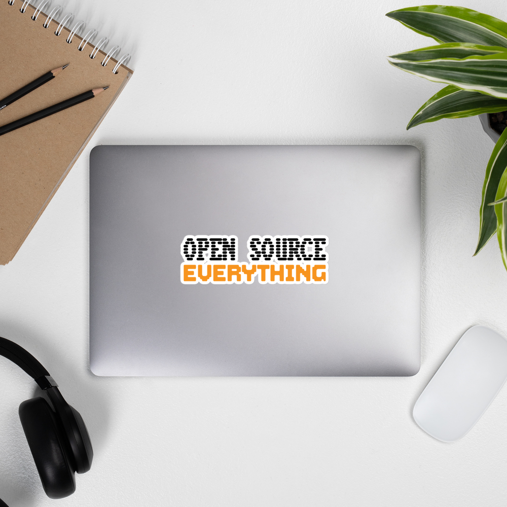 bitcoin sticker - open source everything - laptop view