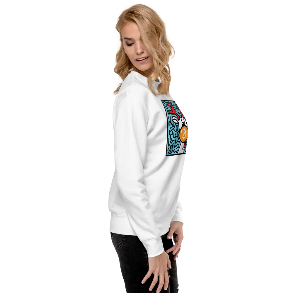 bitcoin sweatshirt - orangenose reindeer by bitpopart - female - side view