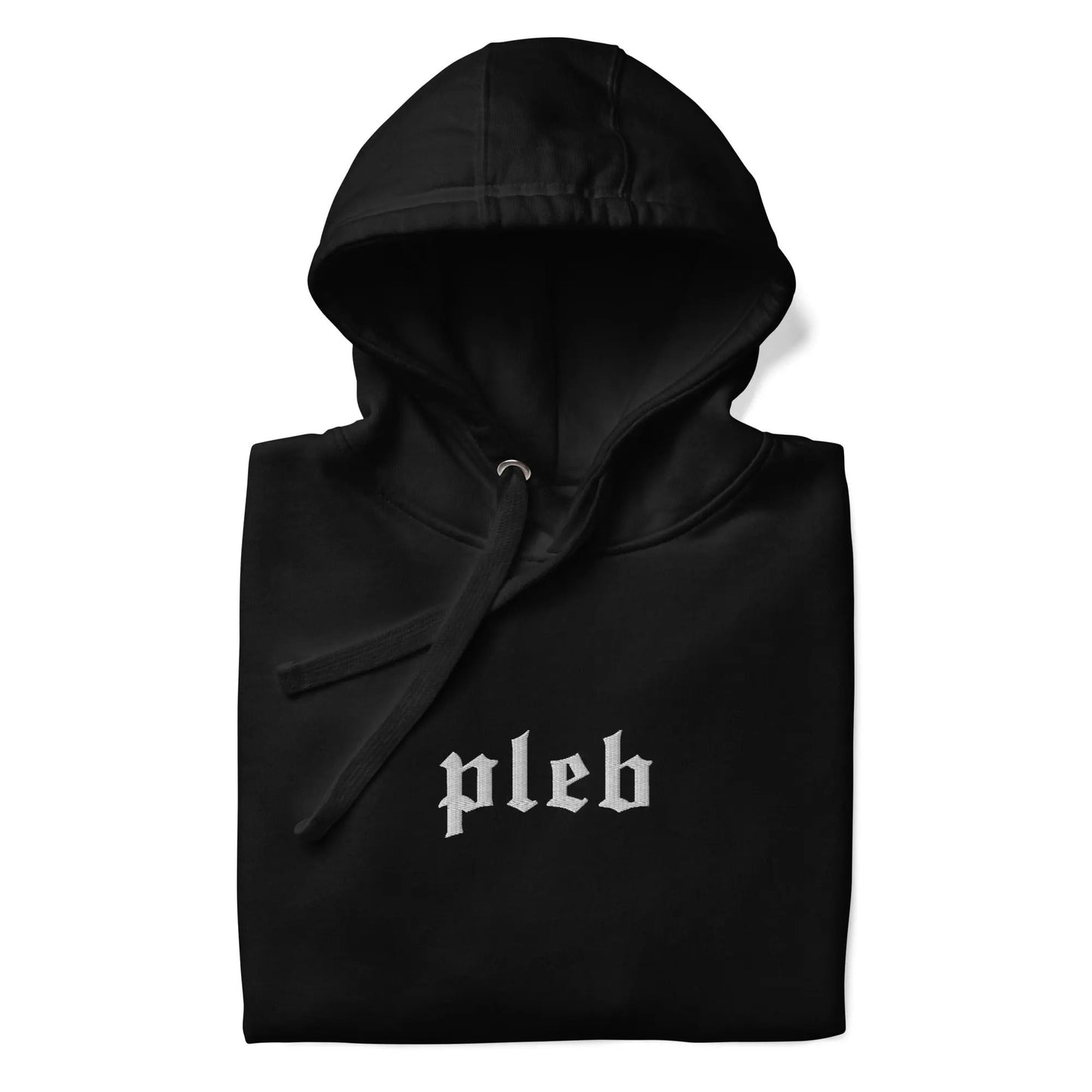 bitcoin hoodie - pleb design - folded - black