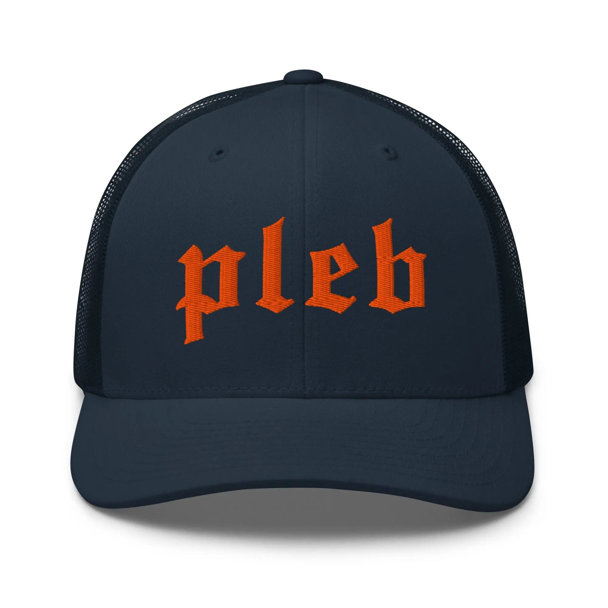 bitcoin pleb trucker hat - front view - navy