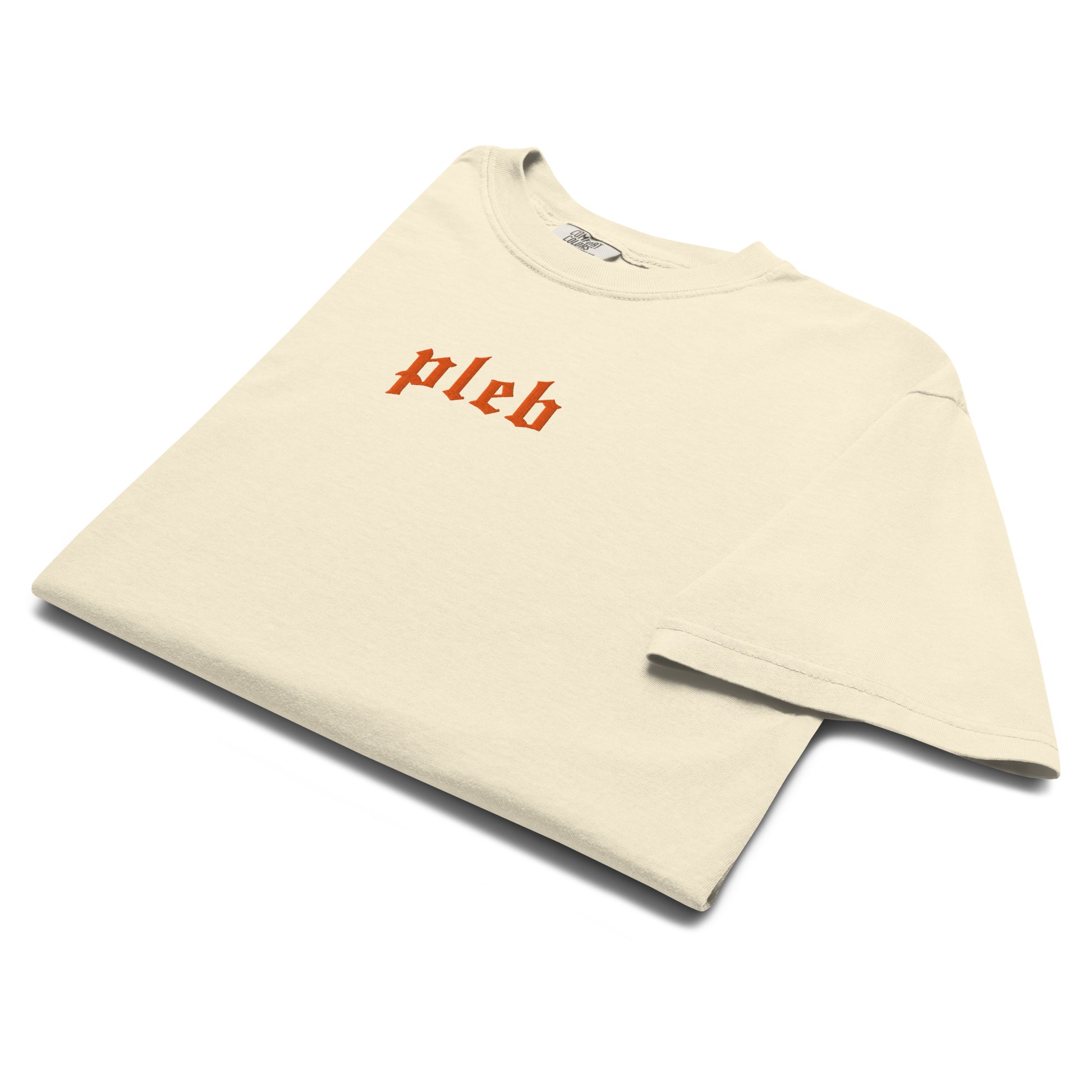 bitcoin t-shirt - pleb - folded view - ivory