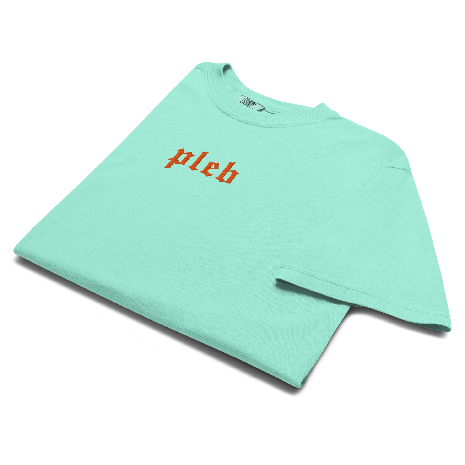 bitcoin t-shirt - pleb - folded view - mint