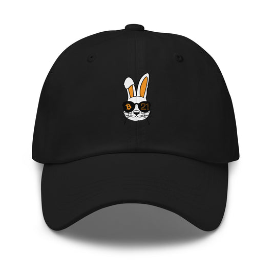 bitcoin hat - rabbit 21 - front view - black