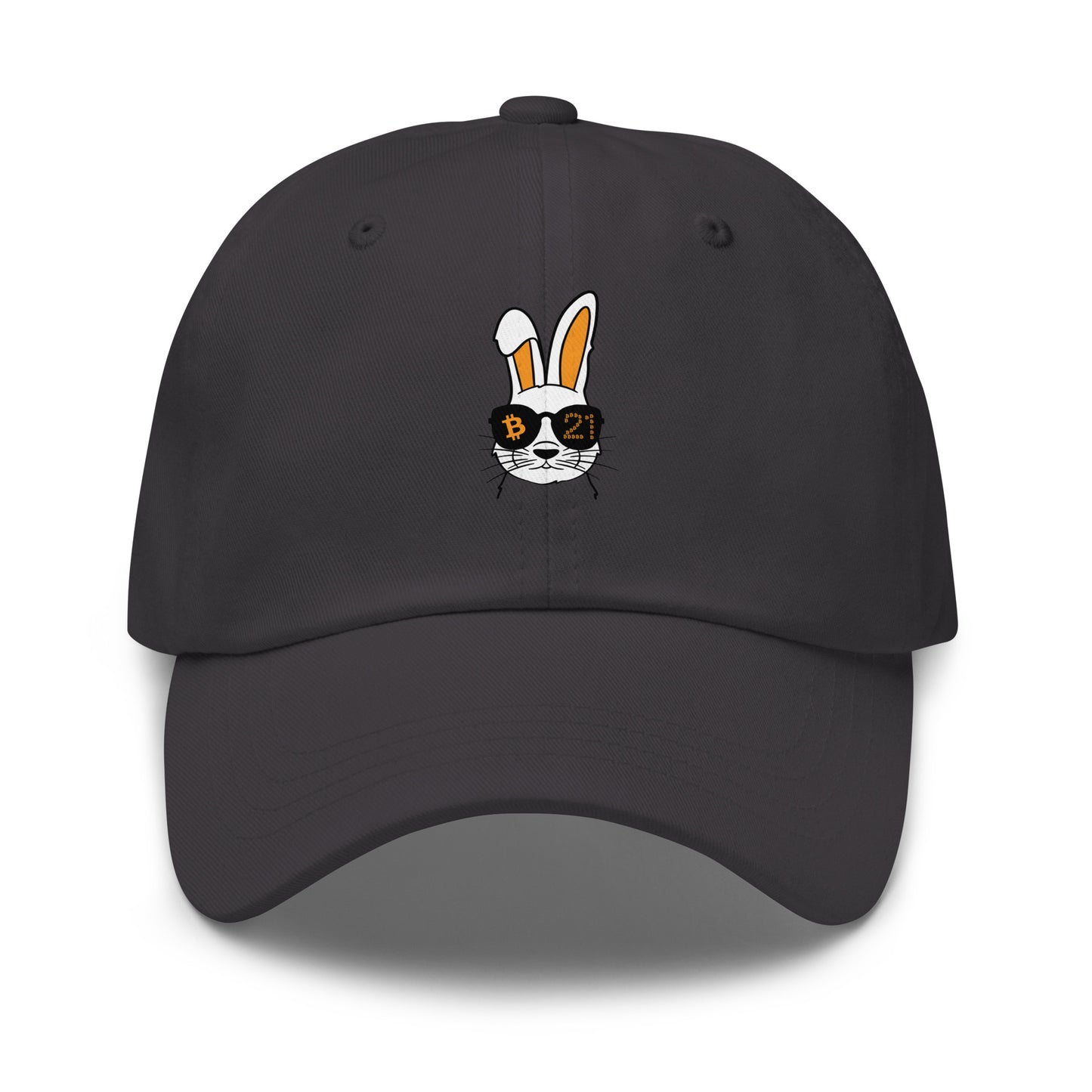 bitcoin hat - rabbit 21 - front view - dark grey