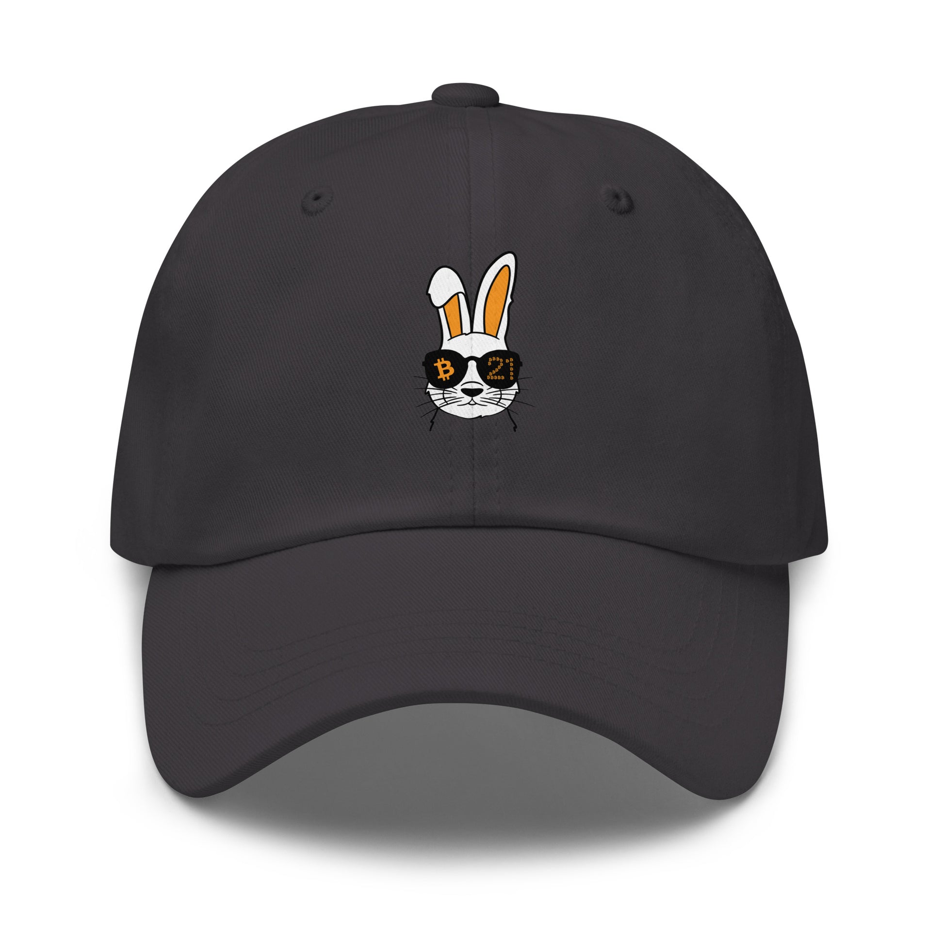bitcoin hat - rabbit 21 - front view - dark grey