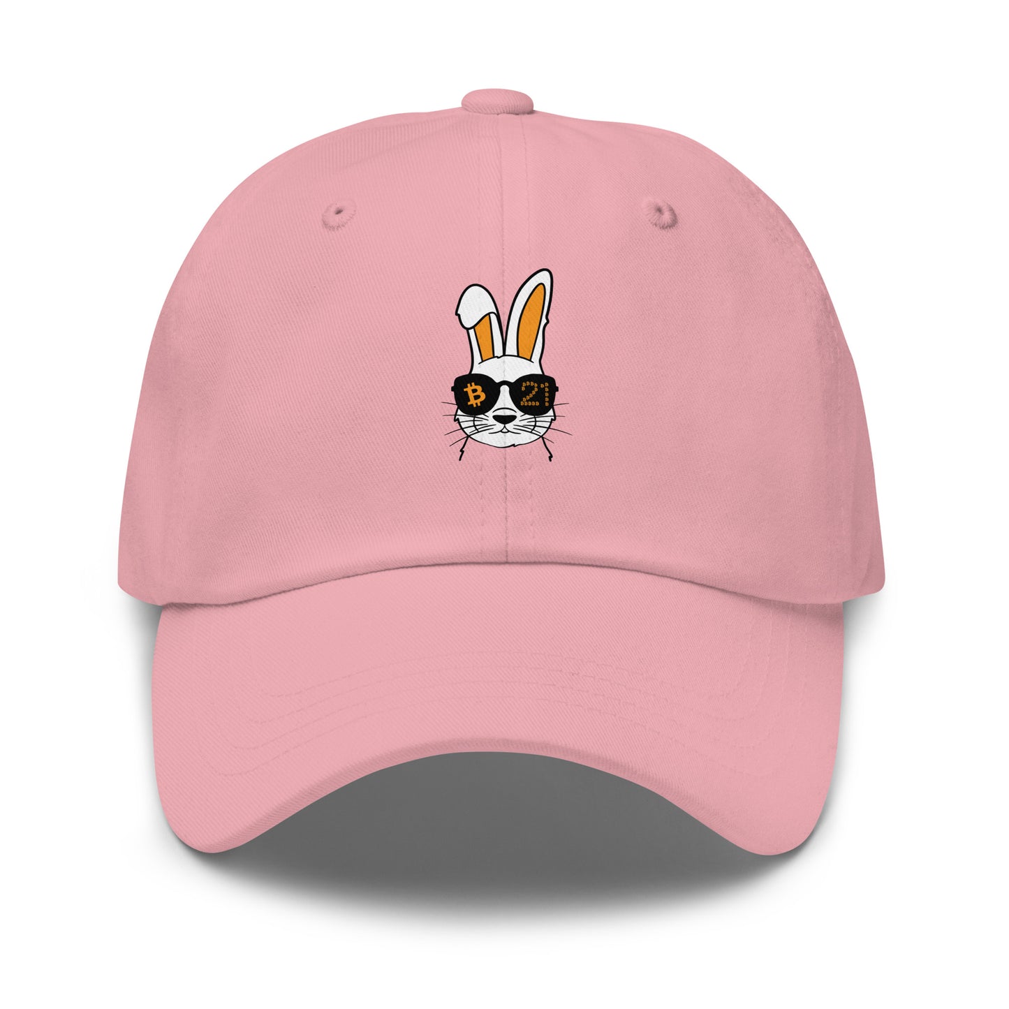 bitcoin hat - rabbit 21 - front view - pink