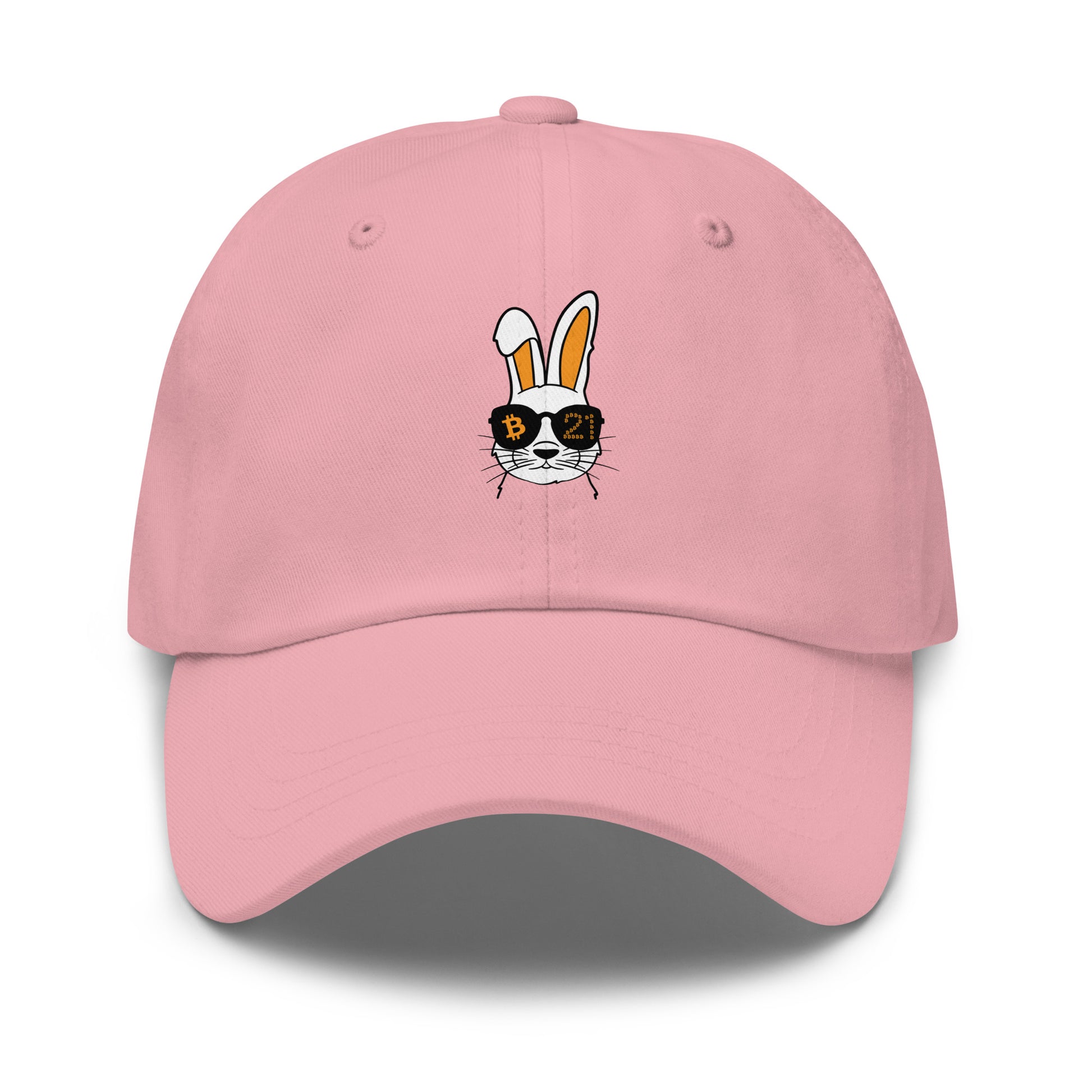 bitcoin hat - rabbit 21 - front view - pink
