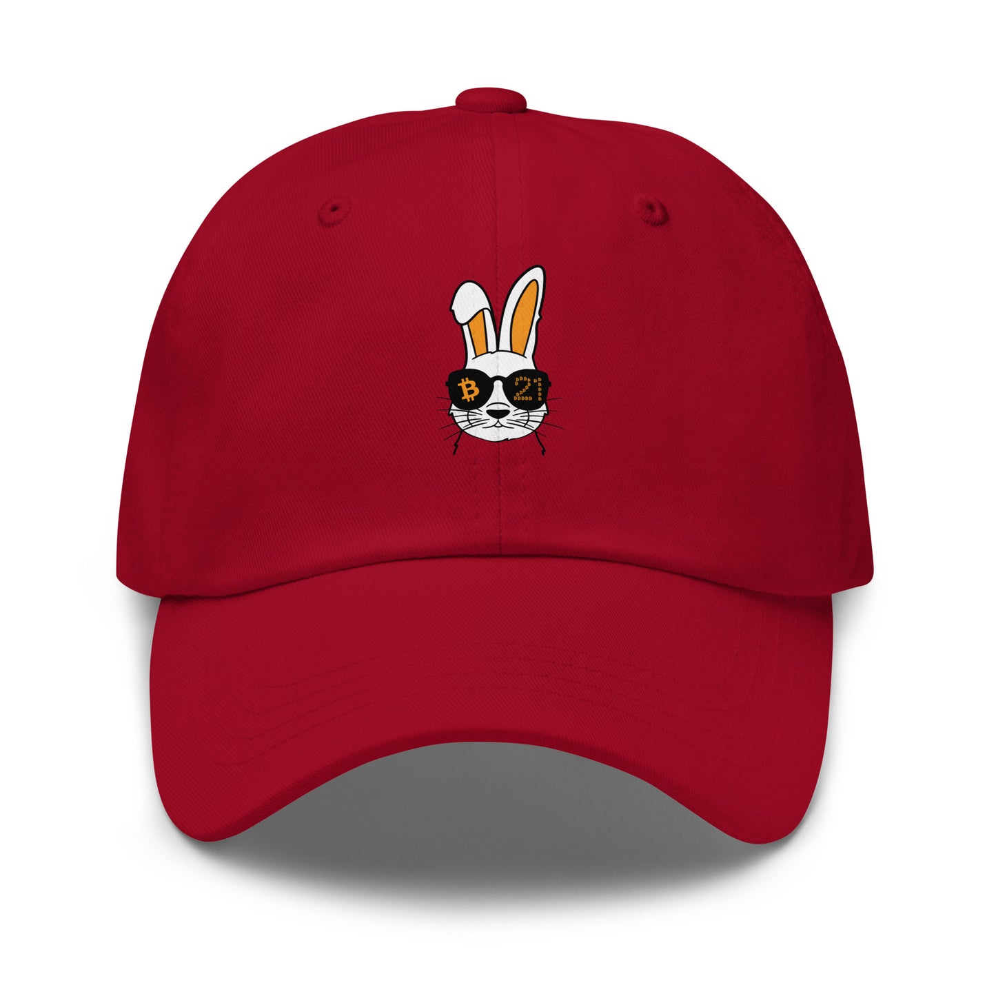 bitcoin hat - rabbit 21 - front view - red