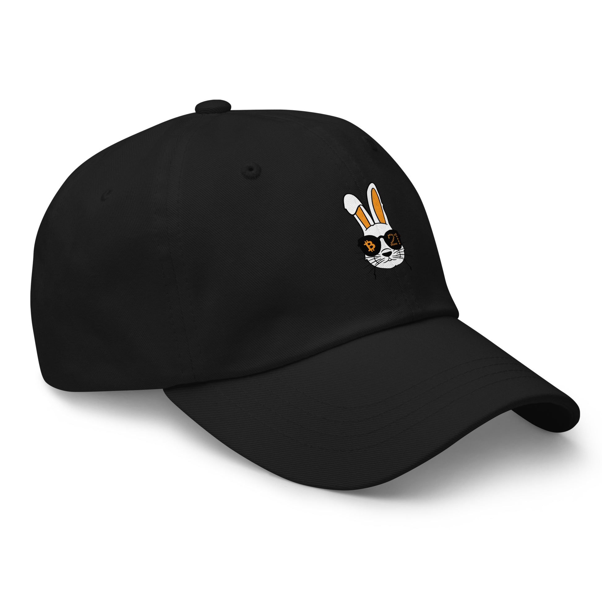 bitcoin hat - rabbit 21 - side view - black