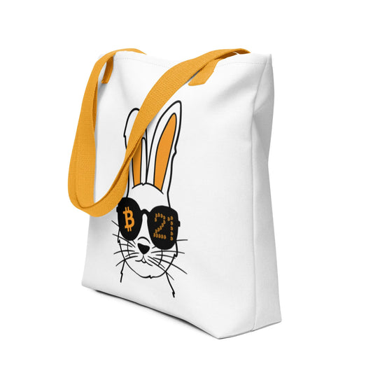 bitcoin tote bag - rabbit 21 - front view