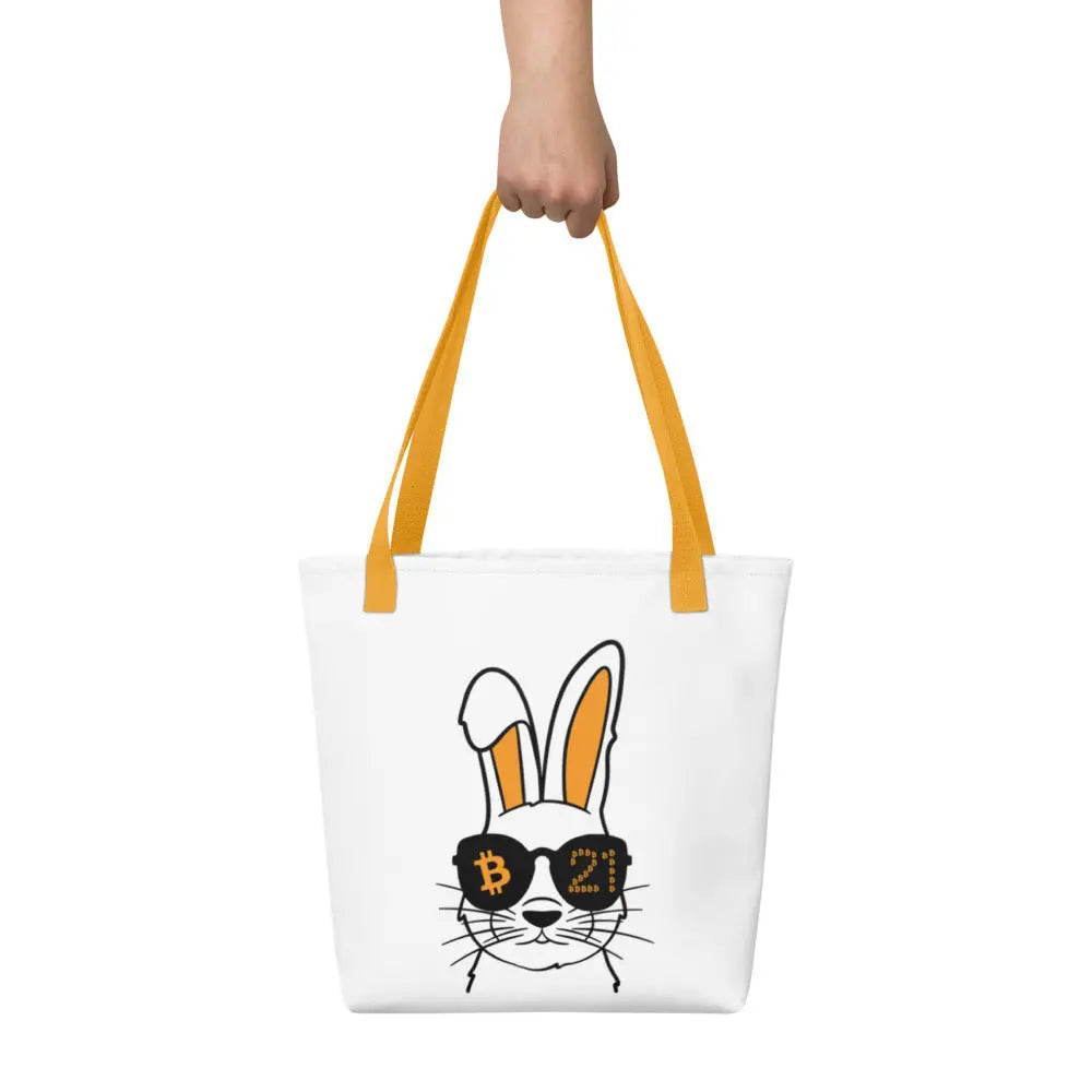 bitcoin tote bag - rabbit 21 - lifestyle view