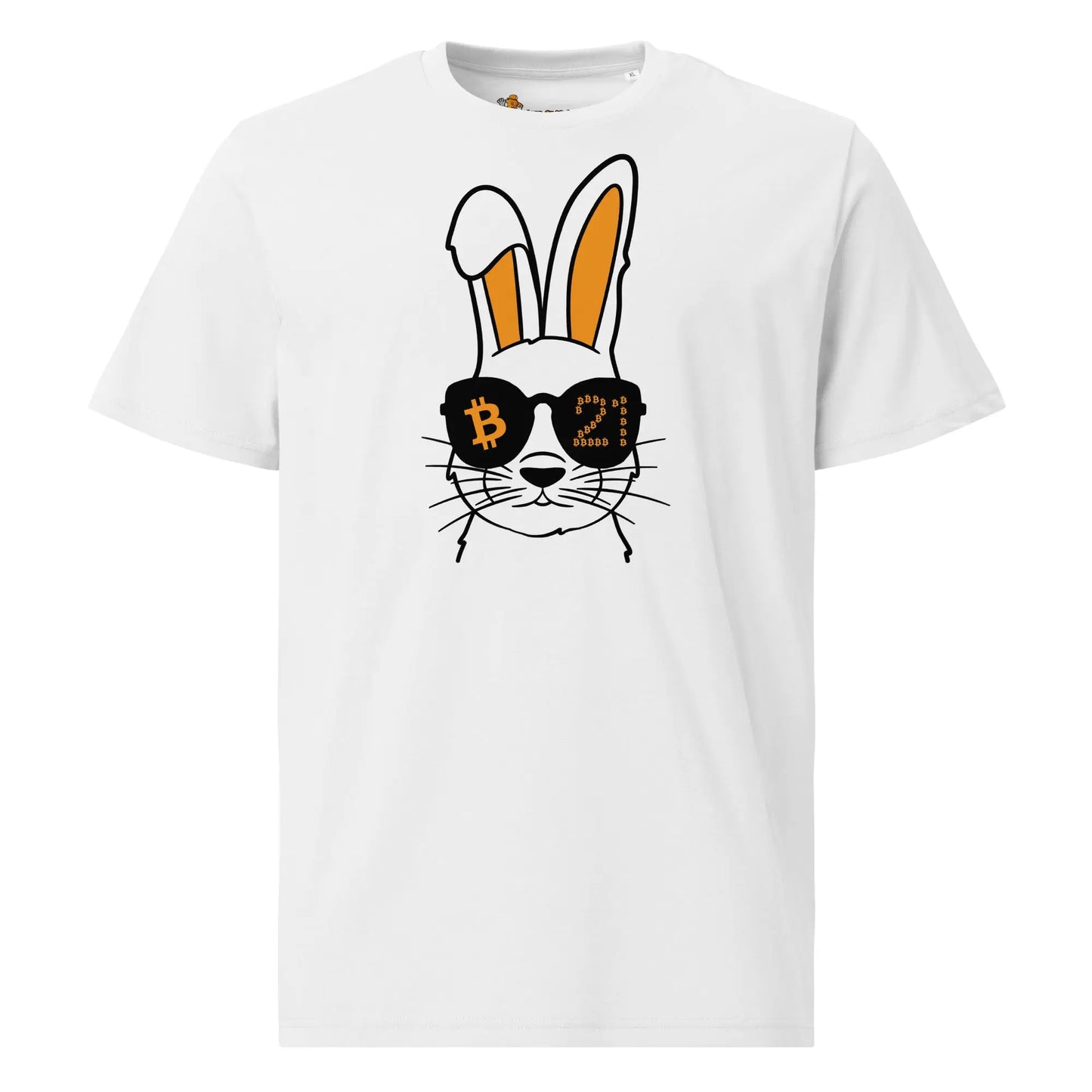 bitcoin t-shirt rabbit 21 front view white