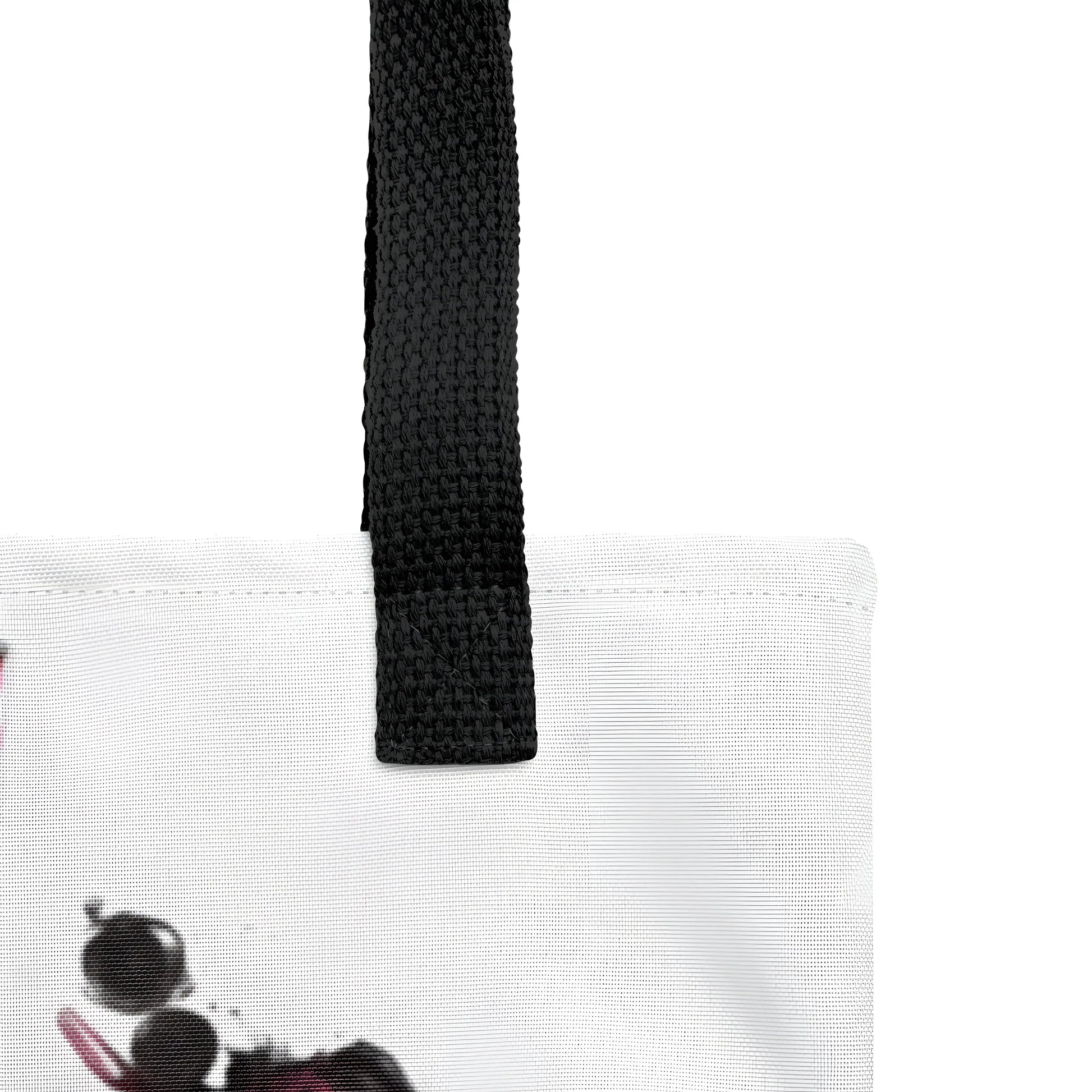 bitcoin tote bag - rabbit hole bitcoin design - close-up