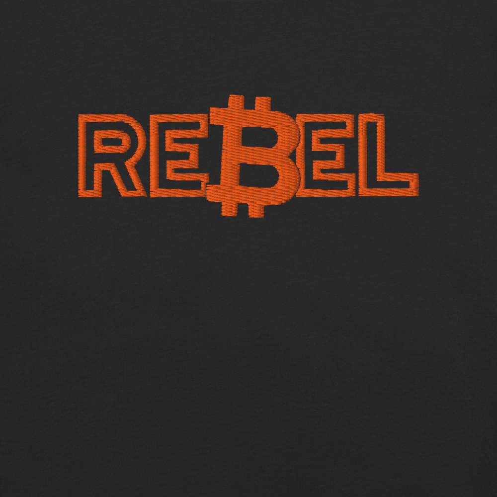 bitcoin t-shirt - rebel - embroidery close-up 