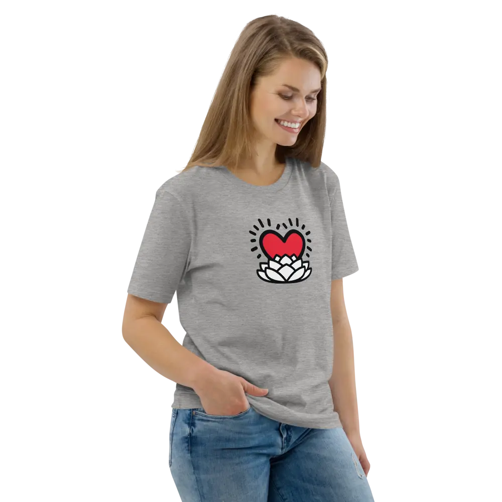 rebirth of love t-shirt - worn by female - grey color