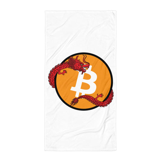 bitcoin beach towel - red dragon - front view