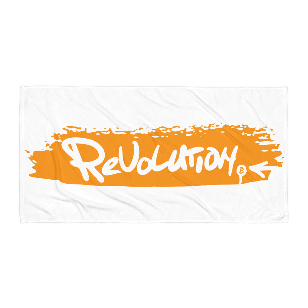 bitcoin beach towel - revolution - front view