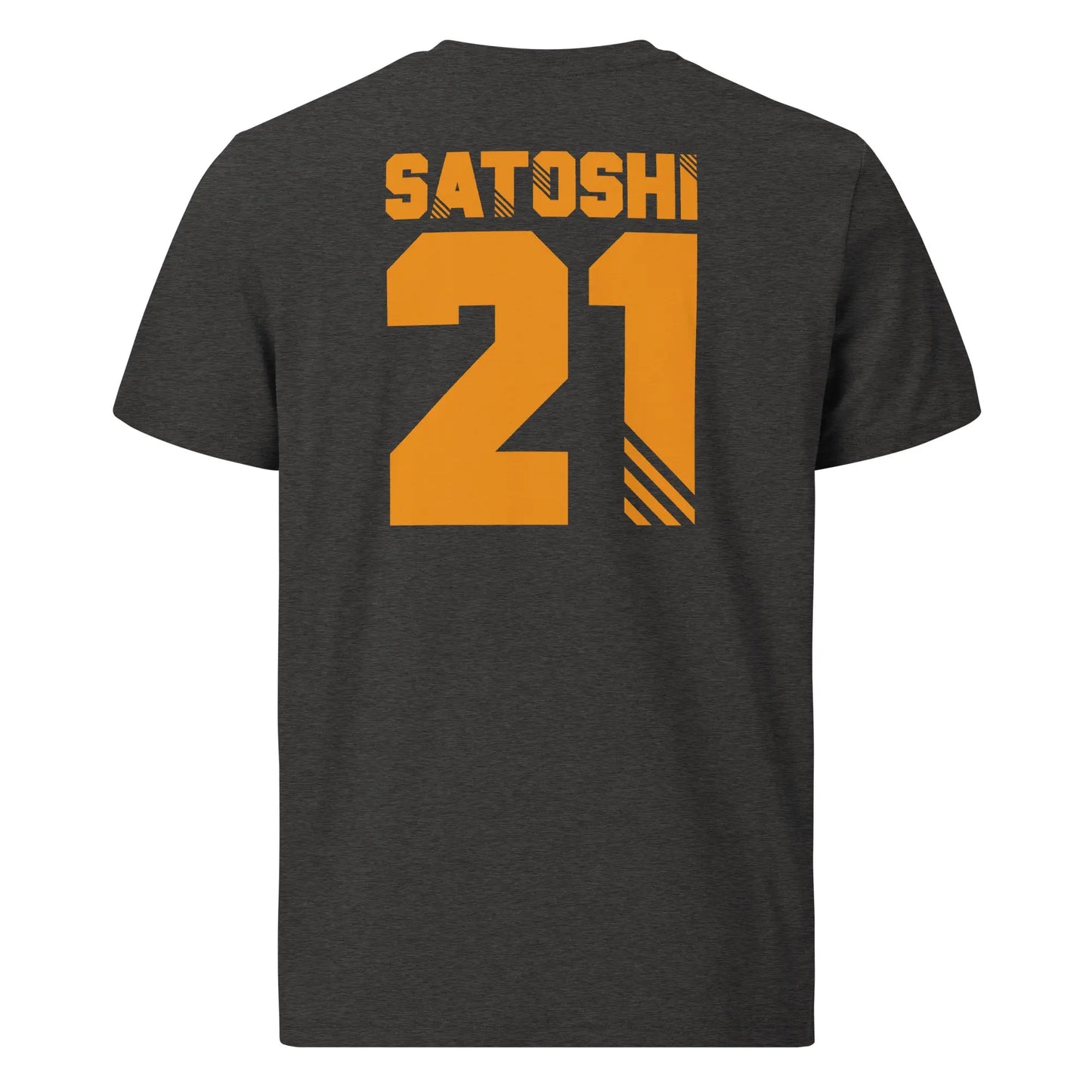 Bitcoin T-Shirt – Satoshi 21 - back view — grey
