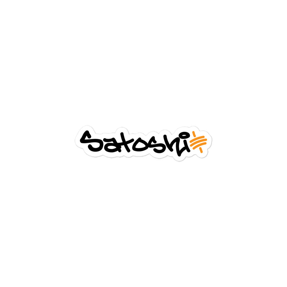 bitcoin sticker - satoshi - front view - small