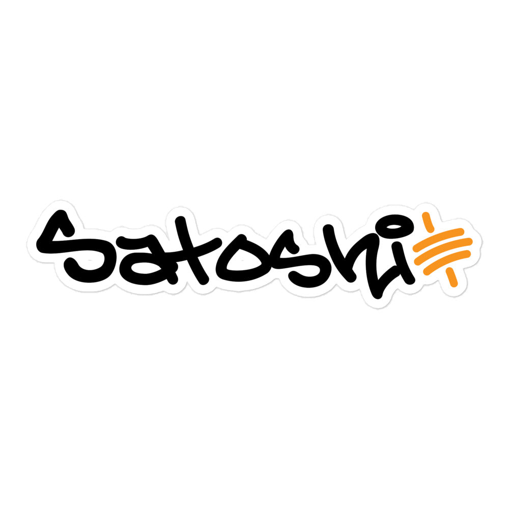 bitcoin sticker - satoshi - front view