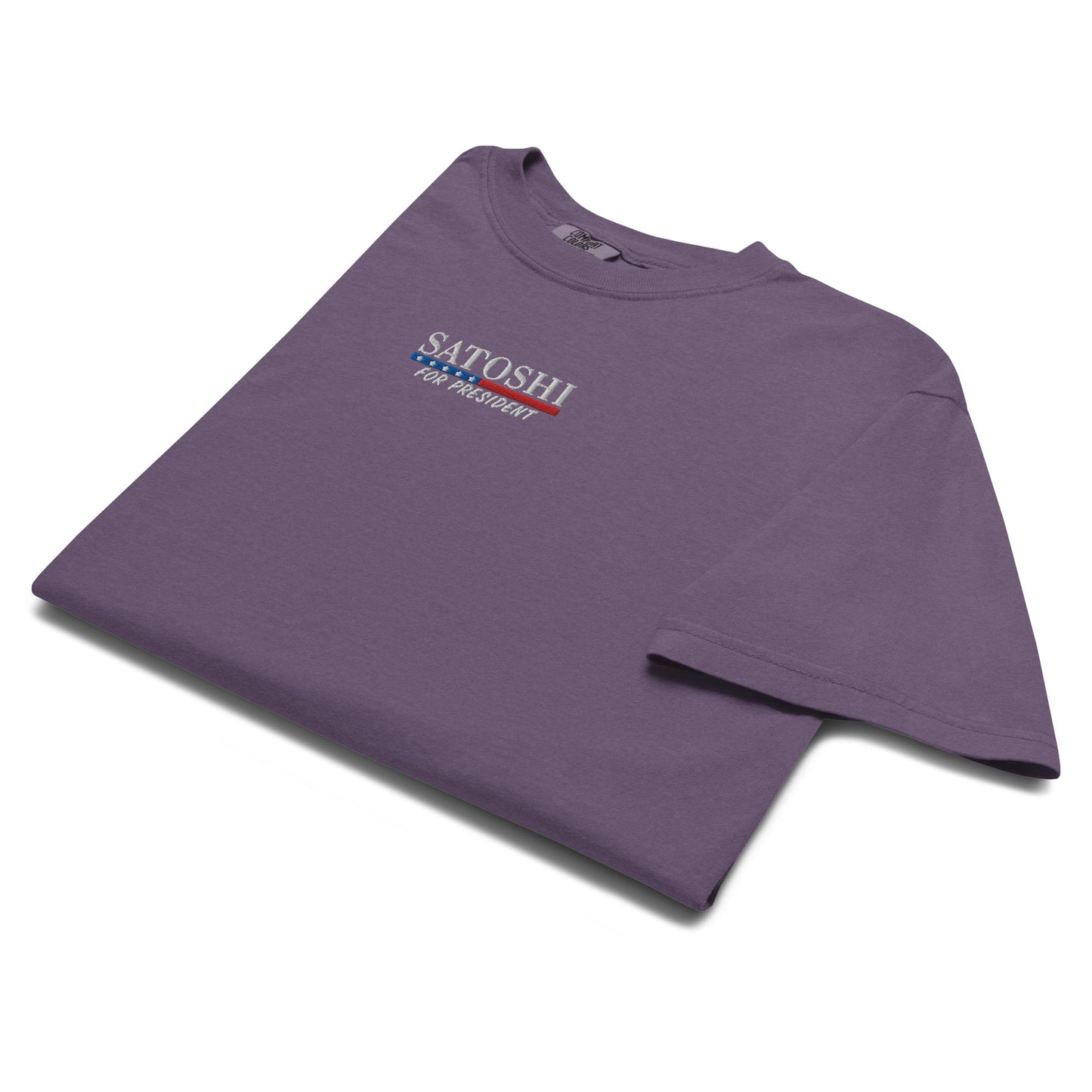 Bitcoin T-Shirt – Satoshi For President — folded - grape pink