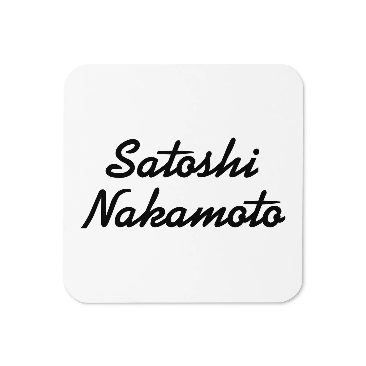 Satoshi Nakamoto Bitcoin coaster – top-down view