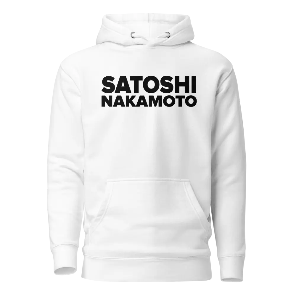 bitcoin hoodie - satoshi nakamoto - front view
