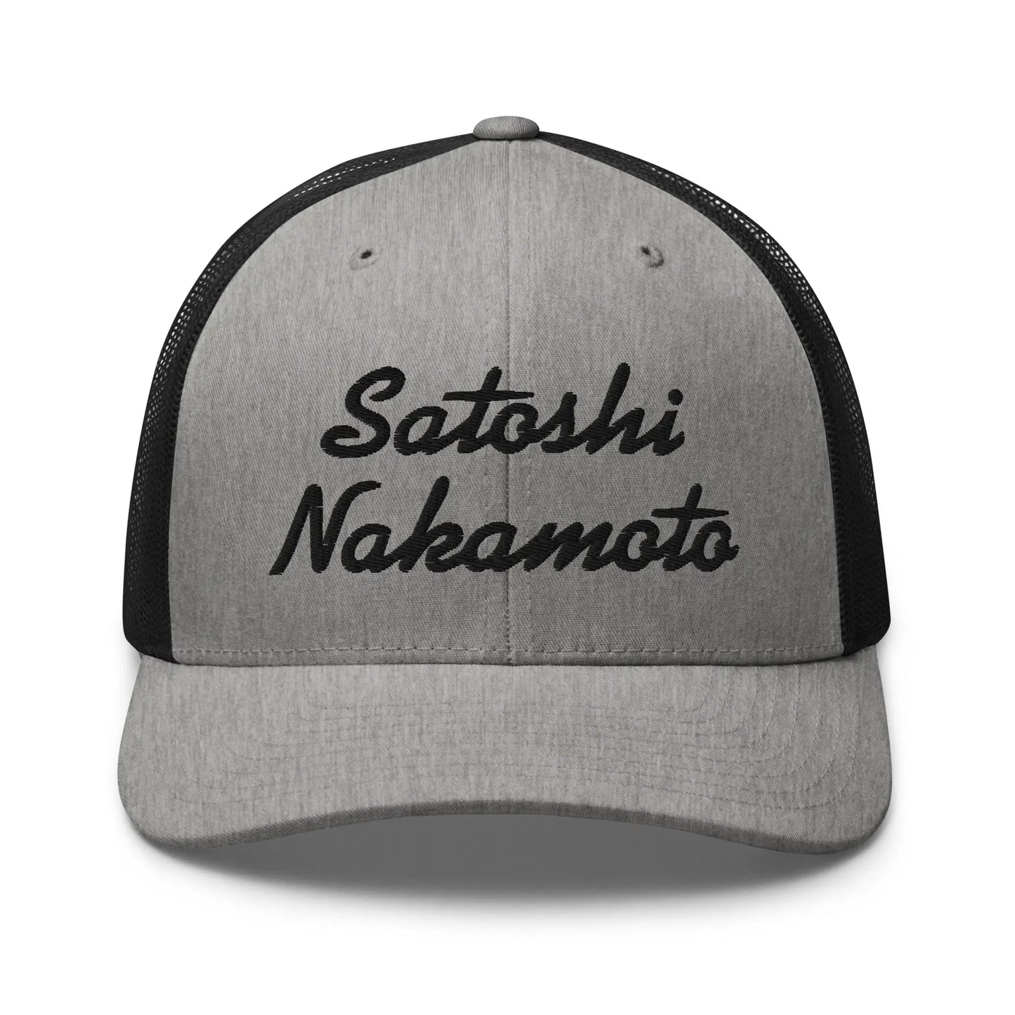 bitcoin trucker hat - satoshi nakamoto - front view