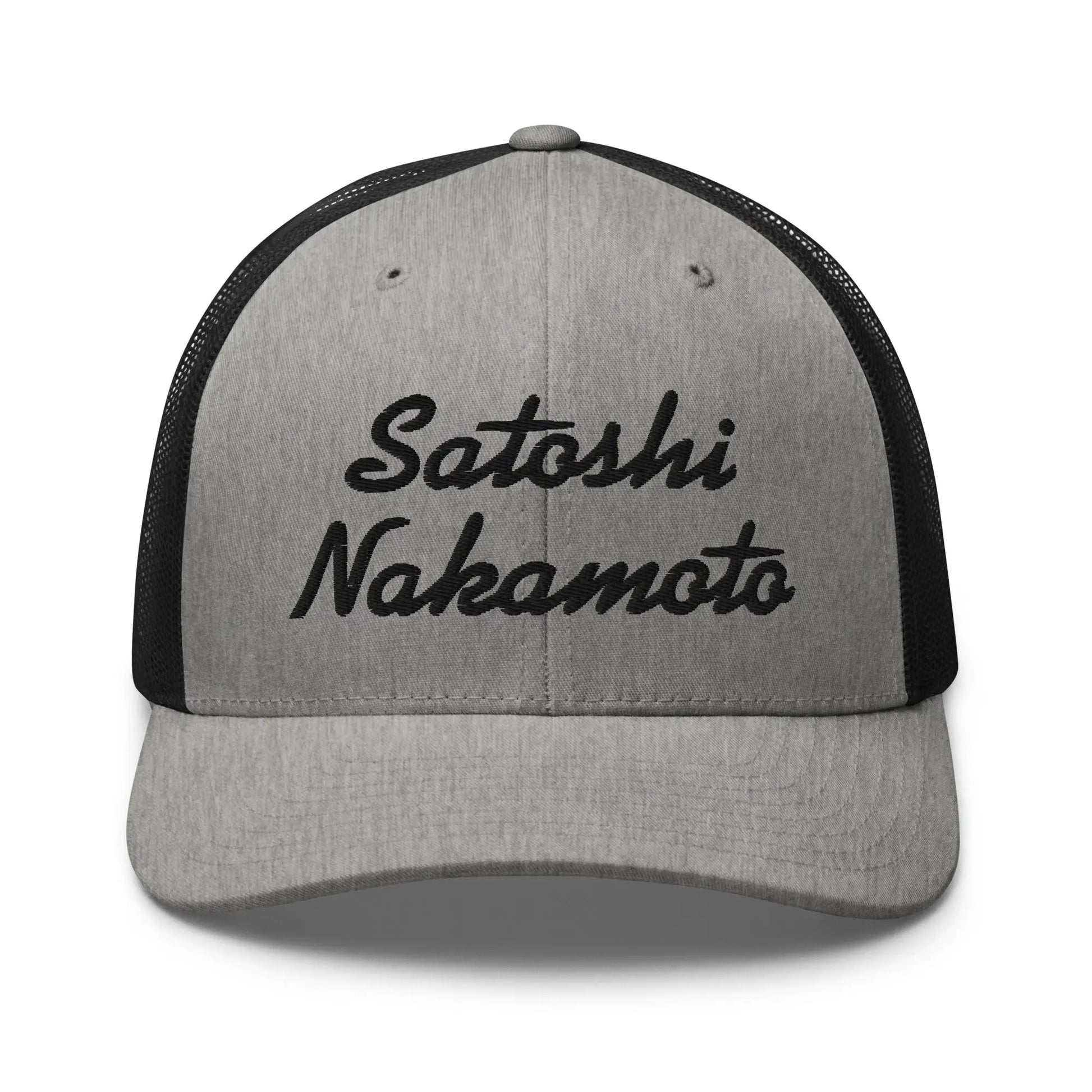 bitcoin trucker hat - satoshi nakamoto - front view