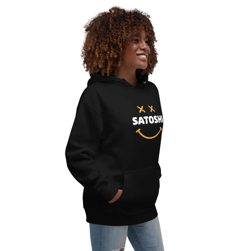 satoshi-smiley-bitcoin-hoodie-worn-on-female-model-black