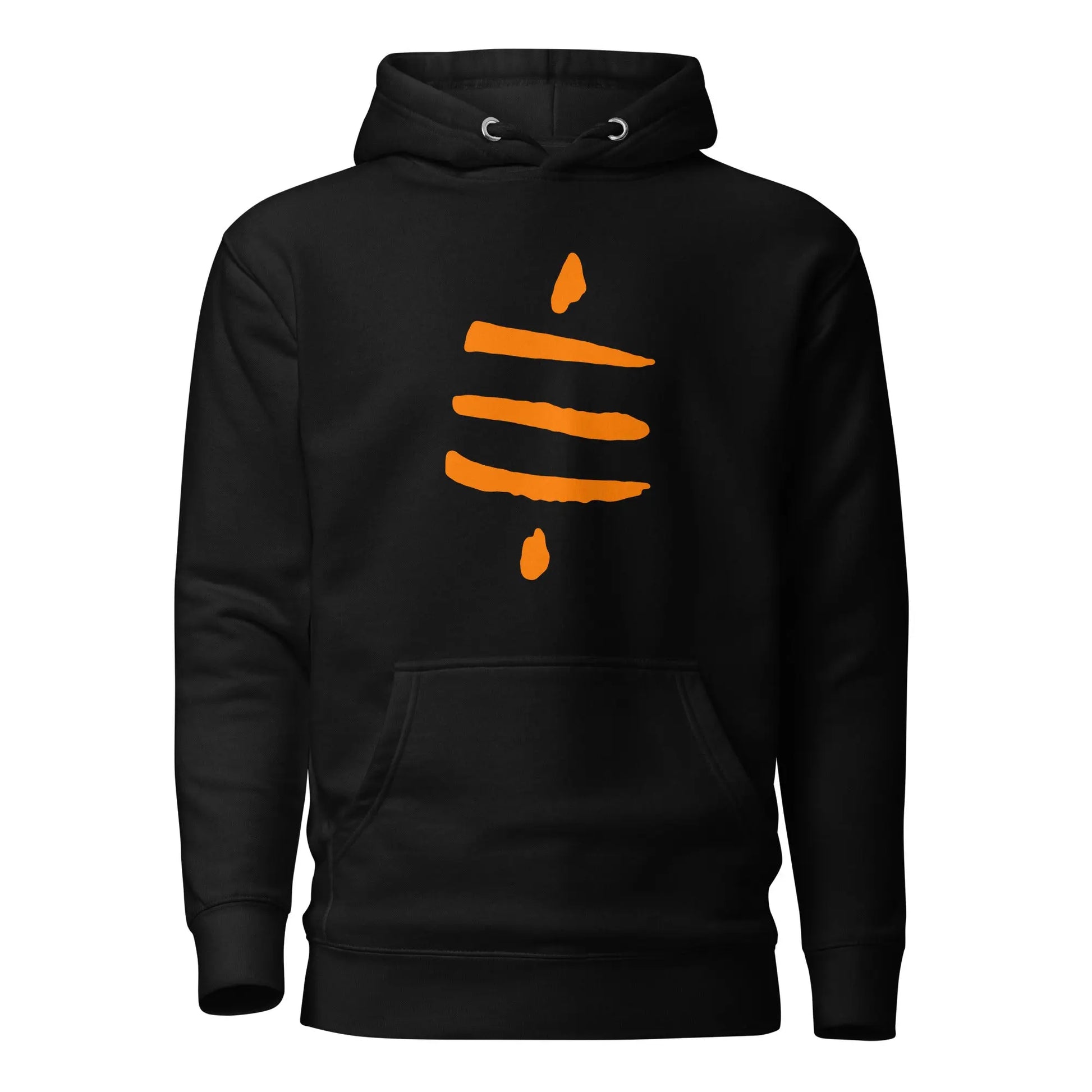 bitcoin hoodie - sats symbol - front view - black