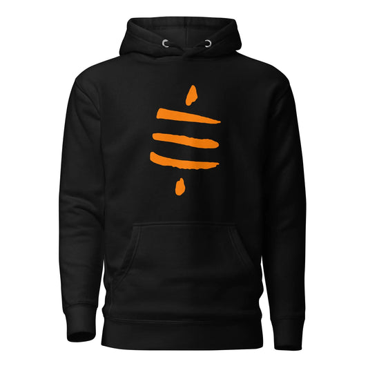 bitcoin hoodie - sats symbol - front view - black