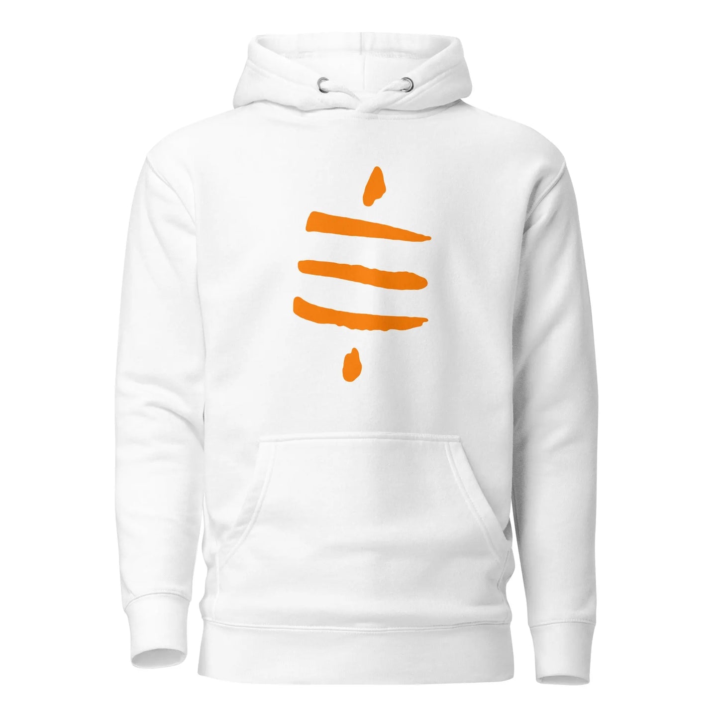 bitcoin hoodie - sats symbol - front view - white
