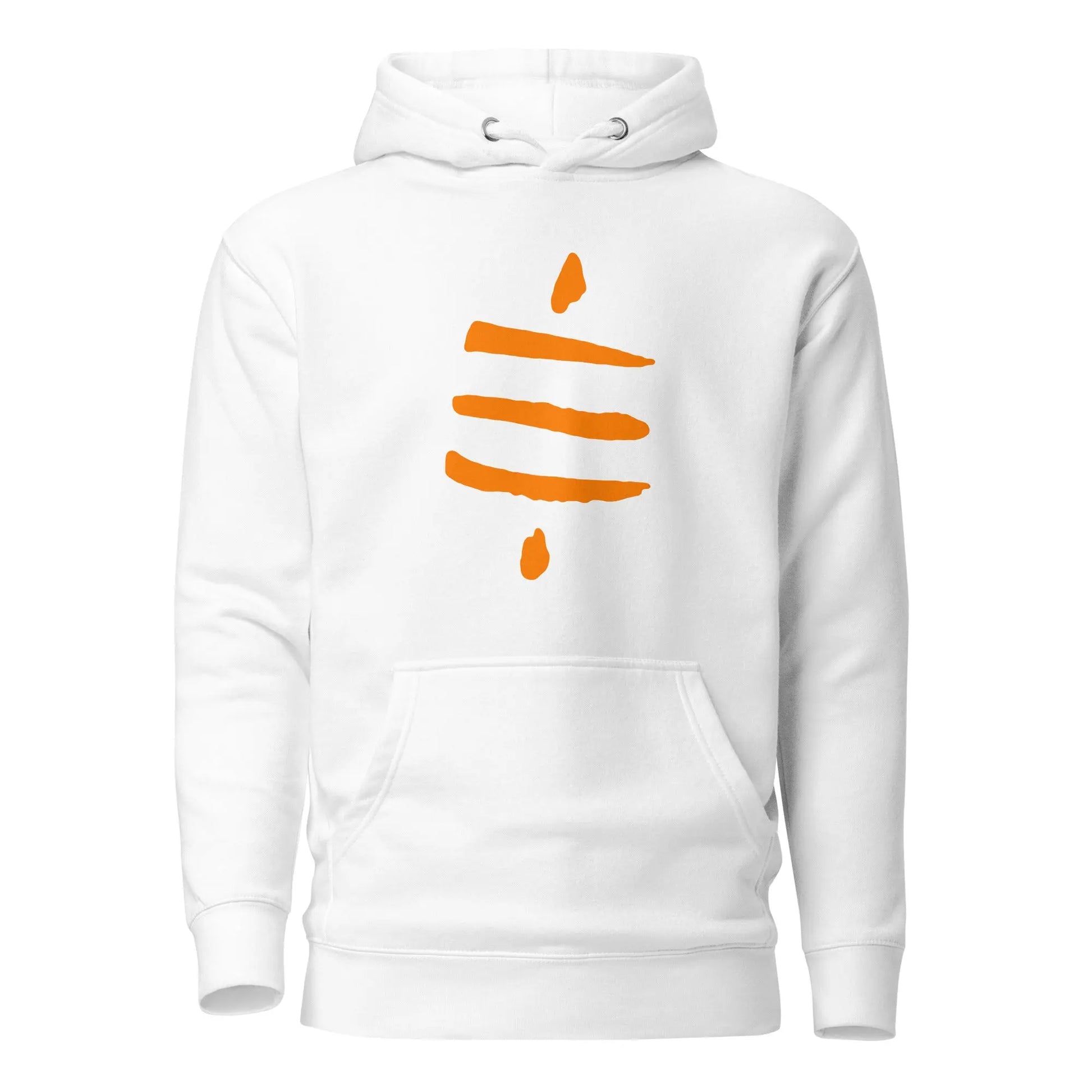 bitcoin hoodie - sats symbol - front view - white
