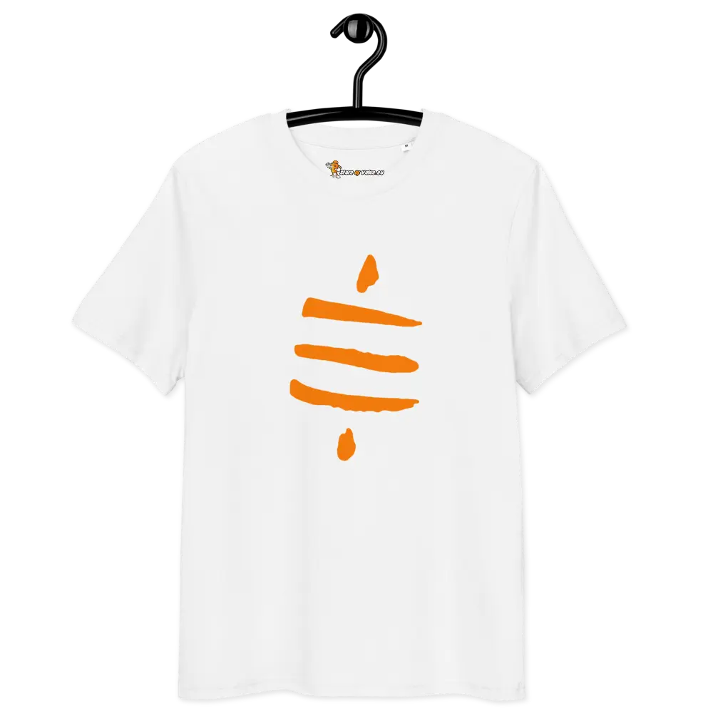 Bitcoin T-Shirt – Sats Symbol - on hanger - white